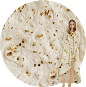 SeaRoomy Burritos Tortilla Blanket, Tortilla Wrap Blanket, Novelty Funny